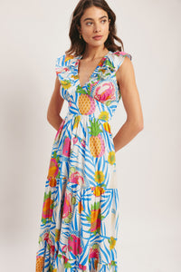 PINEAPPLE PARADISE WOVEN MAXI DRESS
