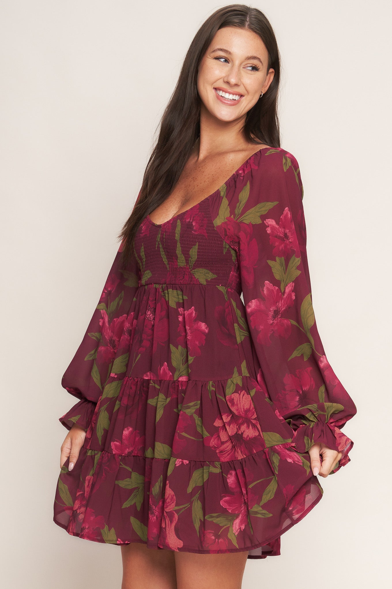 BLOOM RHAPSODY WOVEN MINI DRESS