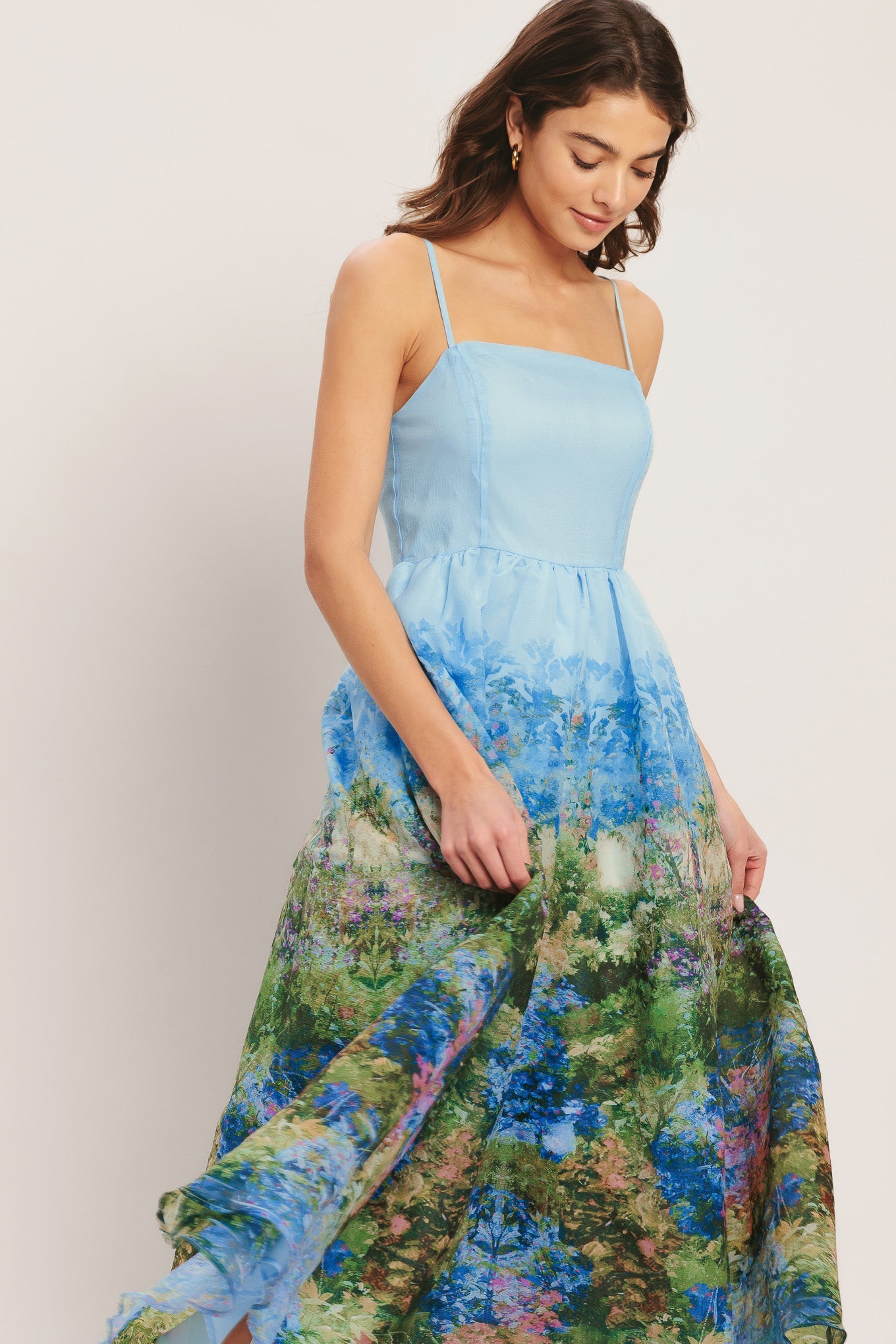 IMPRESSION GARDEN WOVEN MIDI DRESS