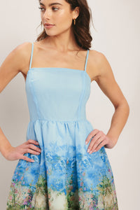 IMPRESSION GARDEN WOVEN MIDI DRESS