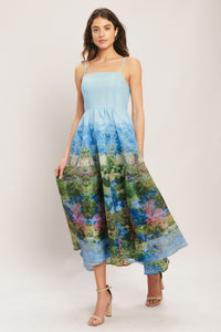 IMPRESSION GARDEN WOVEN MIDI DRESS