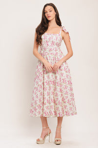 PETALS & PROMISES WOVEN MIDI DRESS