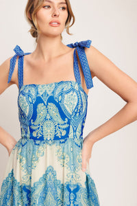 OCEAN TAPESTRY WOVEN MAXI DRESS