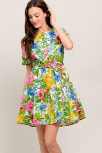 SUNSHINE IN FULL BLOOM WOVEN MINI DRESS
