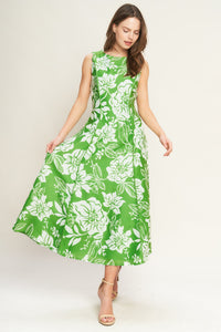GARDEN GODDESS WOVEN MIDI DRESS