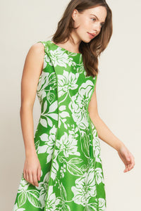 GARDEN GODDESS WOVEN MIDI DRESS