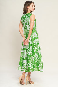 GARDEN GODDESS WOVEN MIDI DRESS