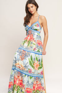 FRESH BOTANICAL SCALE WOVEN MAXI DRESS