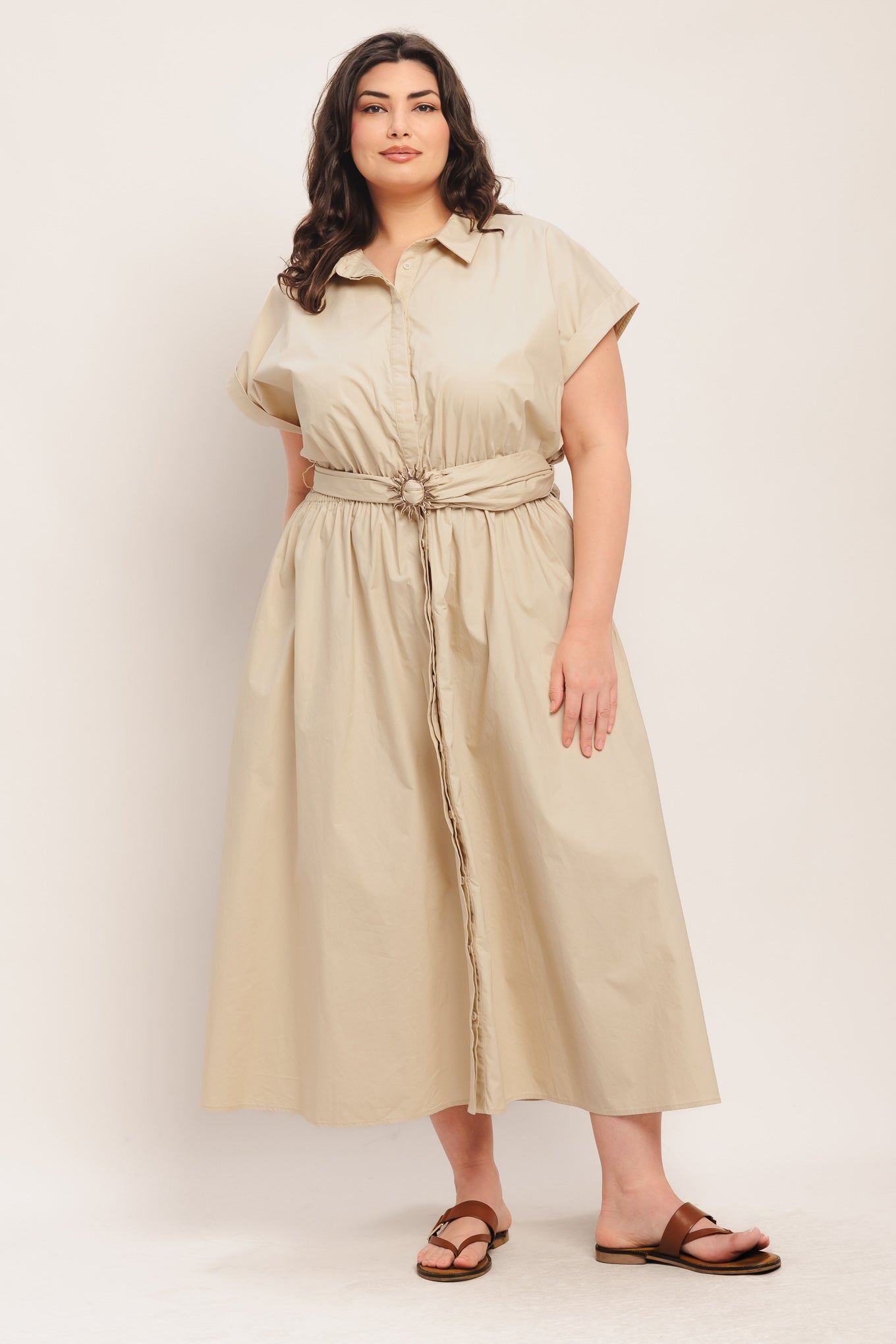 BARE ELEGANCE WOVEN MIDI DRESS