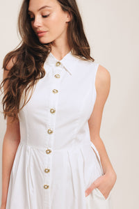 HEART OF WHITE WOVEN MIDI DRESS