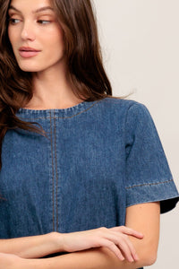 SIMPLY PUT TOGETHER DENIM MINI DRESS