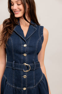 MADE TO FLATTER DENIM MINI DRESS