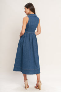 INDIGO FLOW DENIM MIDI DRESS