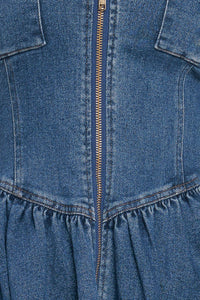 INDIGO FLOW DENIM MIDI DRESS