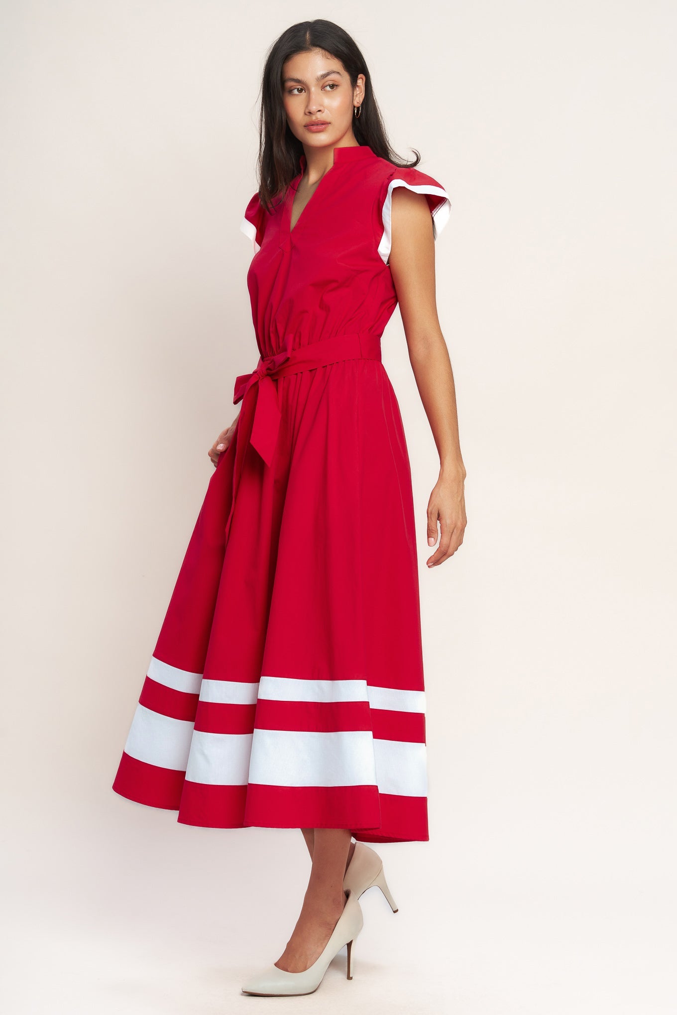 TRUE LOVE IN COLOR BLOCKED MIDI DRESS