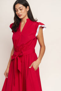 TRUE LOVE IN COLOR BLOCKED MIDI DRESS