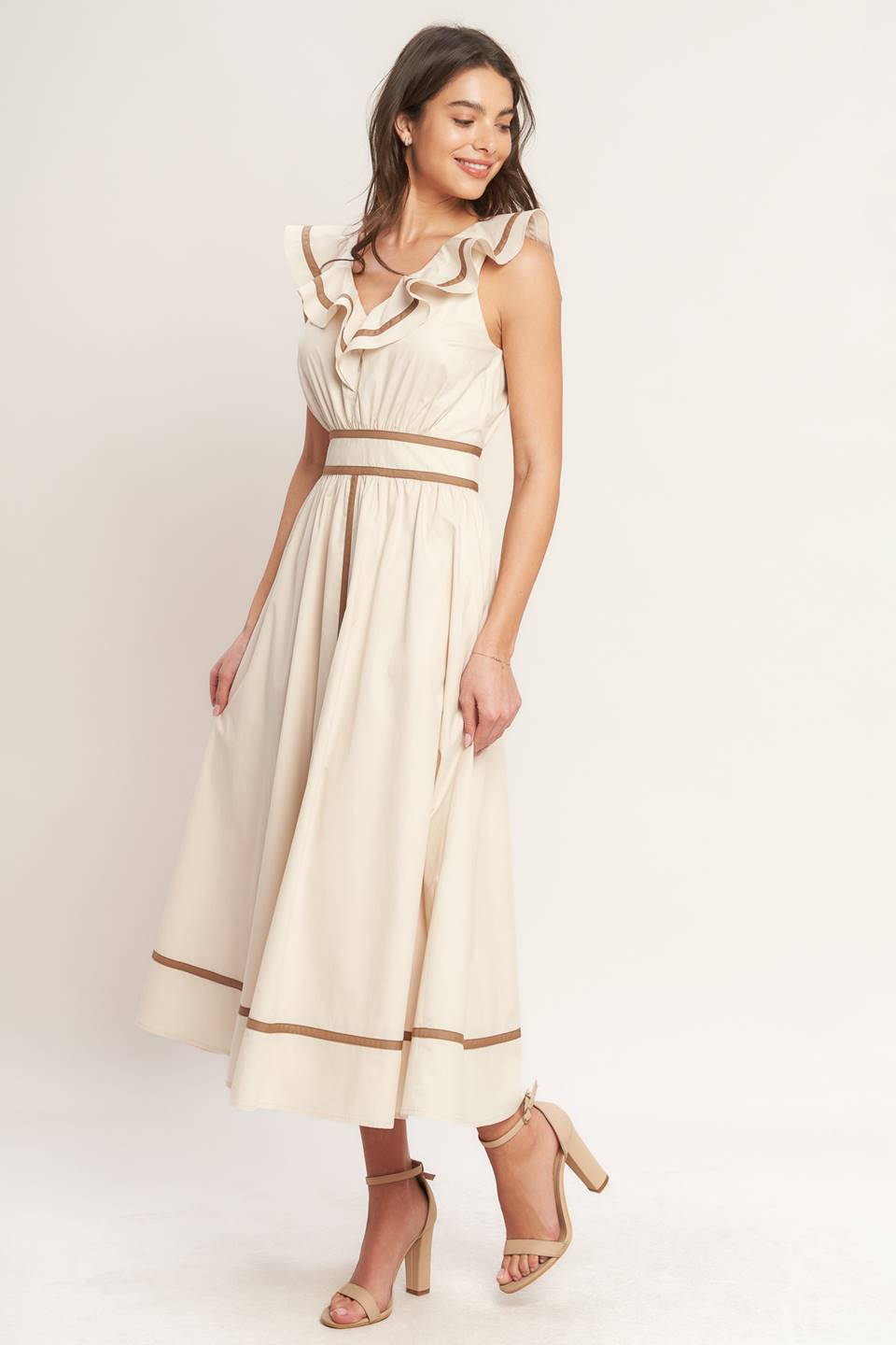 BREEZE CANVAS WOVEN MIDI DRESS