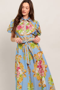 BLUE PALACE WOVEN MIDI DRESS