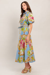 BLUE PALACE WOVEN MIDI DRESS