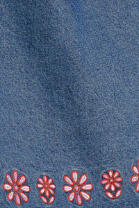 ARTISAN-INSPIRED DENIM MINI SHIFT DRESS