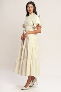 FEELS LIKE A COMPLIMENT WOVEN MIDI DRESS