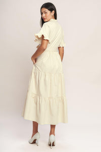 FEELS LIKE A COMPLIMENT WOVEN MIDI DRESS