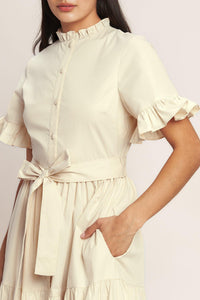 FEELS LIKE A COMPLIMENT WOVEN MIDI DRESS