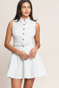 ON POINT MOMENT WOVEN MINI DRESS