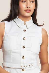 ON POINT MOMENT WOVEN MINI DRESS