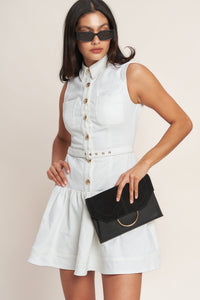 ON POINT MOMENT WOVEN MINI DRESS