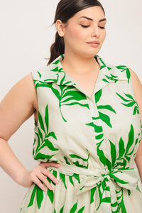 GREEN DAYDREAM WOVEN MIDI DRESS