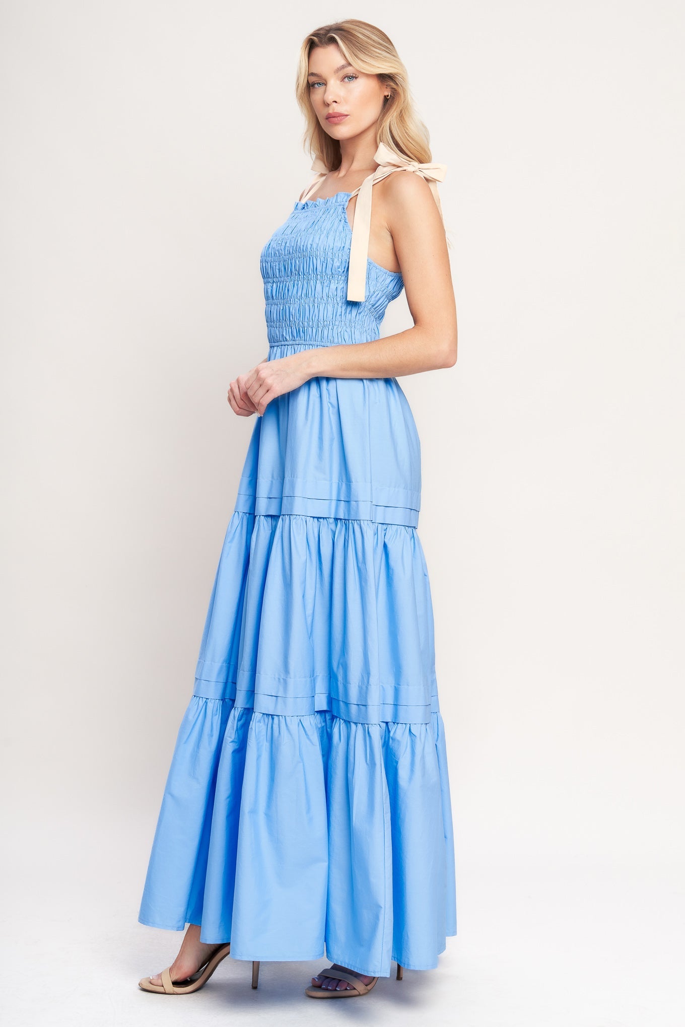 SWEET SERENITY TIERED WOVEN MAXI DRESS