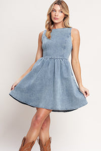 CASUAL POLISHED DENIM MINI DRESS