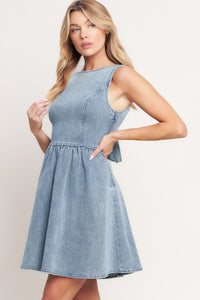 CASUAL POLISHED DENIM MINI DRESS