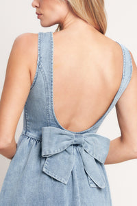 CASUAL POLISHED DENIM MINI DRESS