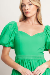 SWEET VERDANT WOVEN MAXI DRESS