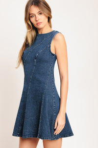 DAY TO NIGHT DENIM MINI DRESS