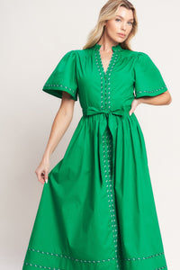 RESORT ESCAPE WOVEN MIDI DRESS