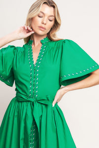 RESORT ESCAPE WOVEN MIDI DRESS