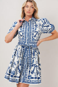 ISLAND PULSE WOVEN MINI DRESS