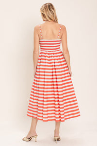 BOARDWALK STRIPE WOVEN MIDI DRESS