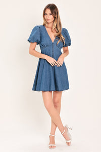 SOFT GIRL DENIM MINI DRESS