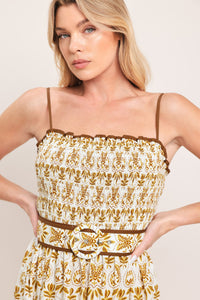 DAINTY FLORA WOVEN MAXI DRESS