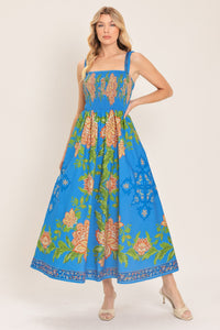 SPRINGTIME IN PARIS WOVEN MIDI DRESS