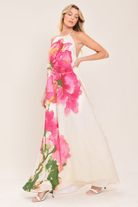 WHISPERING ROSE WOVEN MAXI DRESS