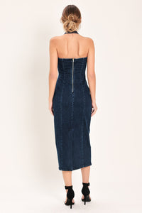 STATEMENT DENIM MIDI DRESS