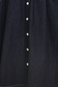 INDIGO CHARM DENIM MIDI DRESS