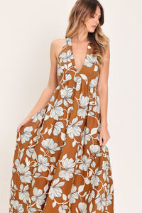 GOLDEN ISLE FLORAL WOVEN MAXI DRESS