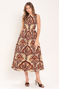 PALAZZO CHARM WOVEN MIDI DRESS