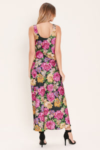 MIDNIGHT GARDEN WOVEN MIDI DRESS
